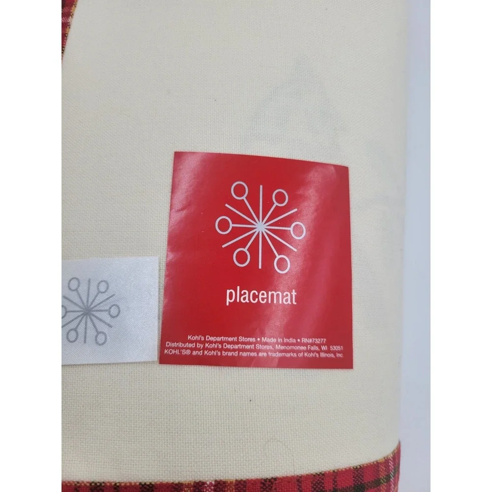 Cardinal Plaid Decorative Placemat Cottage‎ Cabin Granny Decor Holiday Table - 4